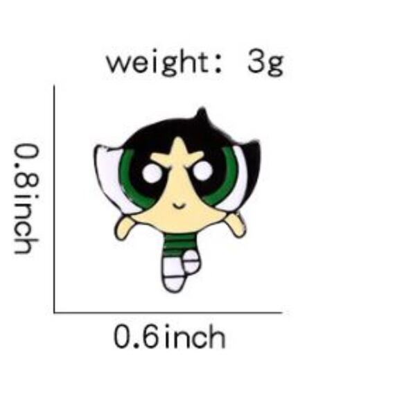 Buttercup Powerpuff Girls Blue Pin Brooch - Picture 2 of 3